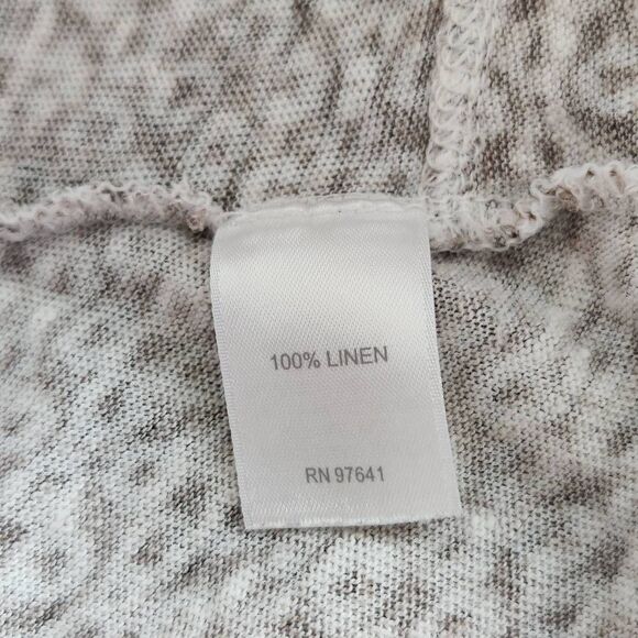 J. Jill Linen T-Shirt Size Medium Brown and Blue Medallion Print Tee - Picture 5 of 7